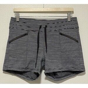 Athleta Black and White Athletic Shorts with Modern Design